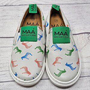 NEW! MAA Boys Zebra Handmade Cow Leather Sneakers Size US 11/EU‎ 28